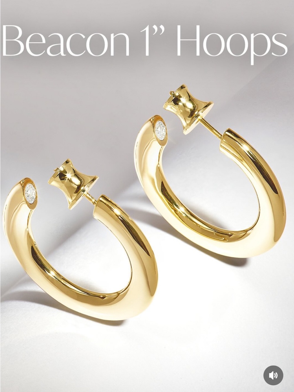 NWT Melinda Maria Gold “Beacon 1” Hoops”